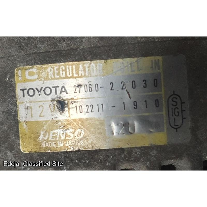 Toyota Corrola 1.6 Alternator 27060-22030 2002